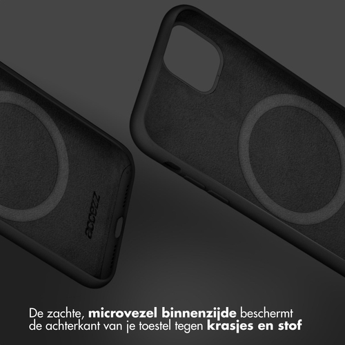 Accezz Liquid Silicone Backcover met MagSafe voor Samsung Galaxy S25 Telefoonhoesje Zwart, afbeelding 4