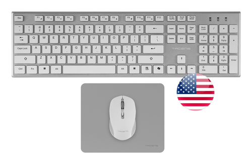 Tacens 6ZENITHWUS keyboard Mouse included Home/Office RF Wireless QWERTY US English Silver, White