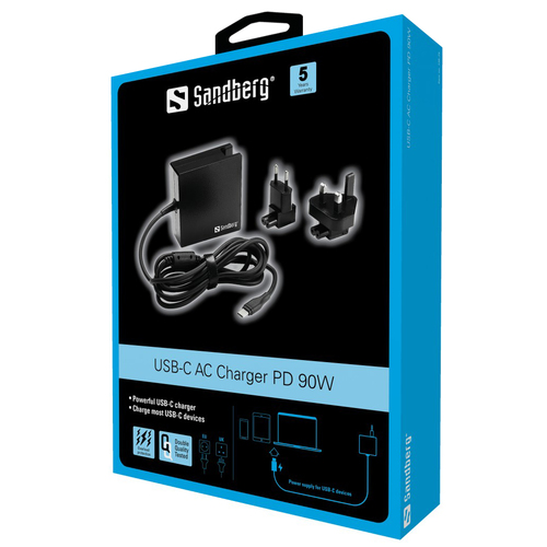 USB-C PD AC-Charger 90W EU+UK, afbeelding 2