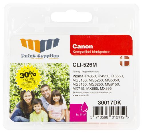 MM Magenta Inkjet Cartridge - Replaces Canon CLI-526M (4542B001) - 30% Extra ink compared to OEM