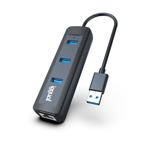 iggual IGG317877 laptop dock/port replicator USB 3.2 Gen 1 (3.1 Gen 1) Type-A Carbon, Black
