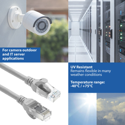 ACT Grijze 15 meter TPE U/UTP CAT6A ultra-flex patchkabel snagless met RJ45 connectoren, afbeelding 5