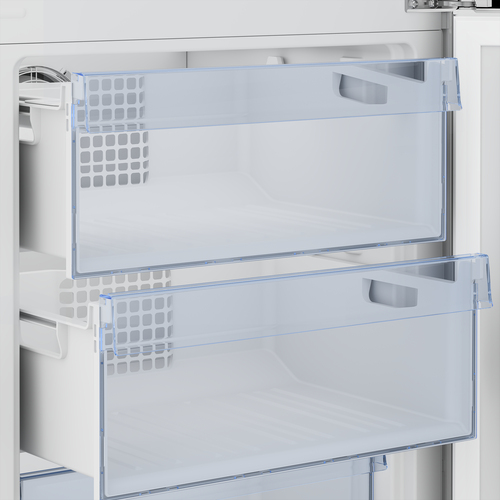 Beko BCFD450 178cm 50/50 Integrated Frost Free Fridge Freezer with Sliding Door Hinge - White - E Rated, White - image 3