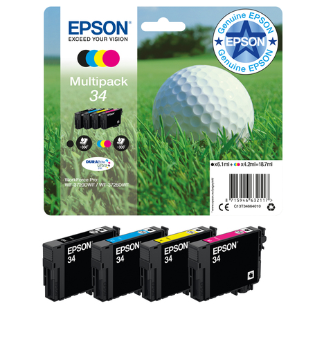 Epson Golf ball 34 DURABrite Ultra Multipack 4-colours Ink – image 2