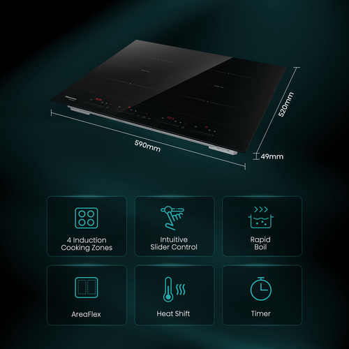 Hisense HI6442BSCE 60 cm Electric Induction Hob - Black - image 2