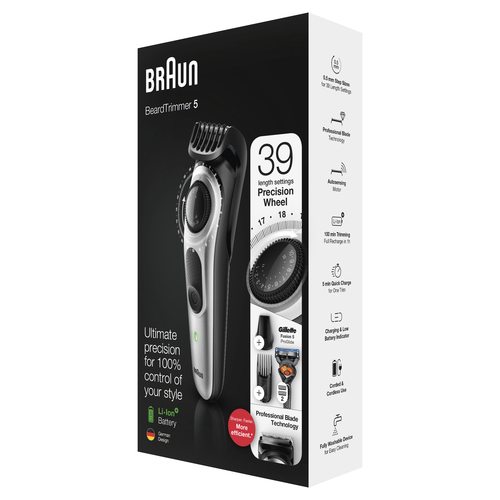 Braun Beard Trimmer BT5260 Men Trimmer & Hair Clipper, 39 Length Settings, Black/Silver Metal – image 7