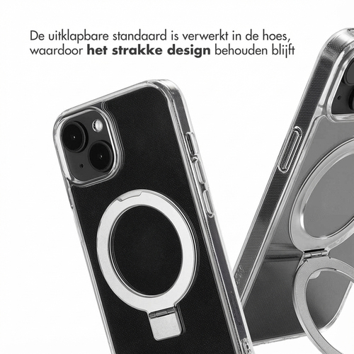 Accezz Ring Stand Backcover met MagSafe iPhone 14 - Transparant, afbeelding 6