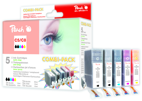 Peach 313257 ink cartridge 5 pc(s) Black, Cyan, Magenta, Yellow