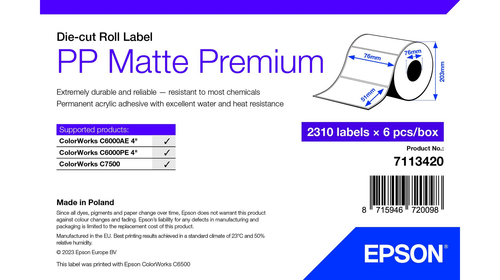 PP MATTE LABEL PREM DIE-CUT