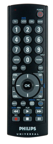 Philips SRU2103/27 mando a distancia DVD/Blu-ray, TV Botones 0