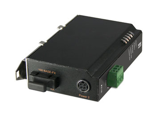 LevelOne 10/100 Industrial Media Converter w/ 30W PoE PSE, SC MM 2KM -10 ~ 60C