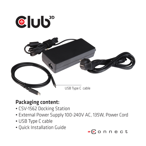Club 3D USB C 3.2 Gen1 Universal Triple 4K Charging Dock dockingstation, afbeelding 8