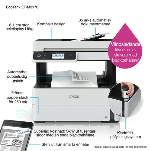Specs Epson EcoTank M3170 Multifunctionals (C11CG92403)
