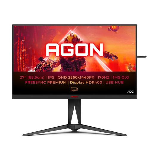 AOC AG275QX/EU монитор для ПК 68,6 cm (27") 2560 x 1440 пикселей Quad HD Черный, Красный