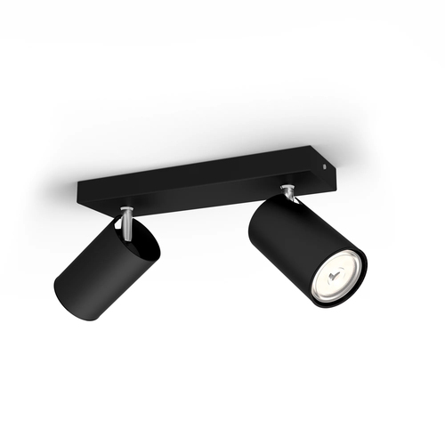 Philips Opbouwspot Kosipo - Zwart - 24cm - 2xgu10, afbeelding 2