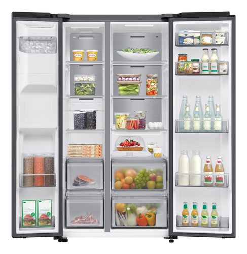 Samsung Series 6 RS70F64KEFEU Wifi Connected Plumbed Total No Frost American Fridge Freezer - Black - E Rated, Black - image 2