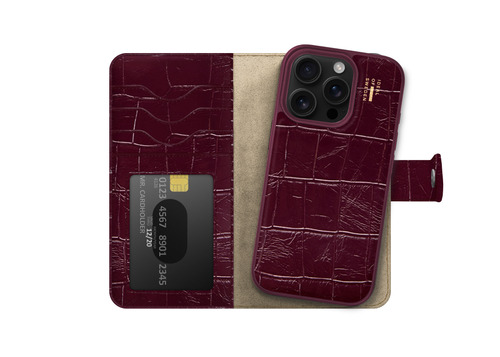iDeal of Sweden Magnet Wallet+ MagSafe iPhone 16 Pro Fine Wine Croco – image 4