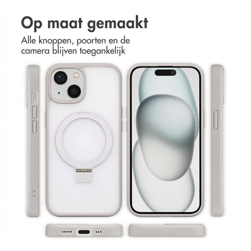 Accezz Ring Stand Backcover met MagSafe iPhone 15 - Grey, afbeelding 7