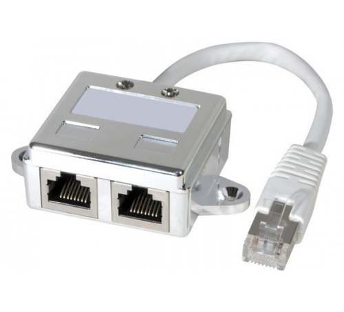 DOUBLEUR DE PORT RJ45 (1M/2F) Blindé POINT A POINT [252471]