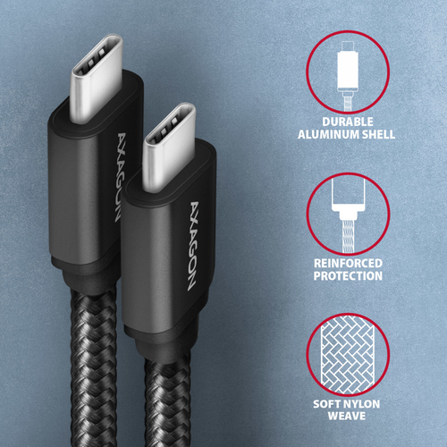 AXAGON BUCM3-CM10AB - USB-C-Kabel - 24-poliger USB-C auf 24-poligen USB-C - 1 m – Foto 4 von 9