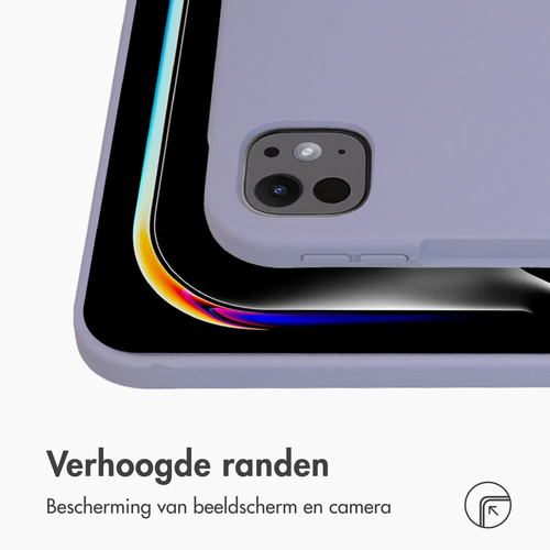 Accezz Liquid Silicone Backcover met penhouder iPad Pro 13 (2024) M4 - Lila, afbeelding 5