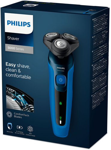Philips SHAVER Series 5000 S5444/03 men's shaver Rotation shaver Black, Blue – image 4