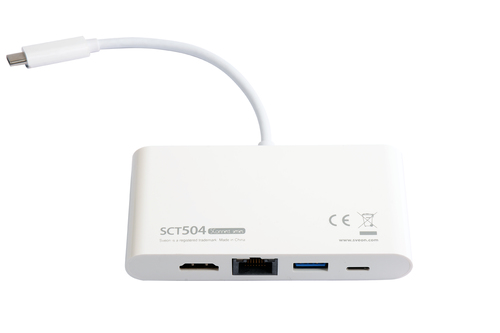 Sveon SCT504 base para portátil y replicador de puertos USB 3.2 Gen 1 (3.1 Gen 1) Type-C Blanco