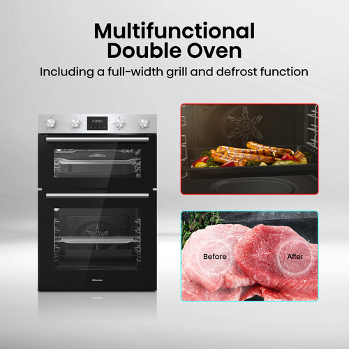 Hisense BID95211XUK Built In Electric Double Oven - Stainless Steel - A/A Rated, Stainless Steel - image 3