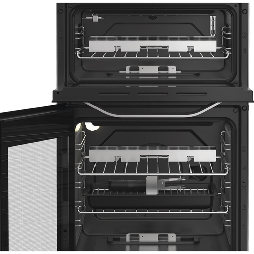 Hotpoint HDG5GCX 50cm Double Oven Gas Cooker with Glass Lid in Stainle - image 4