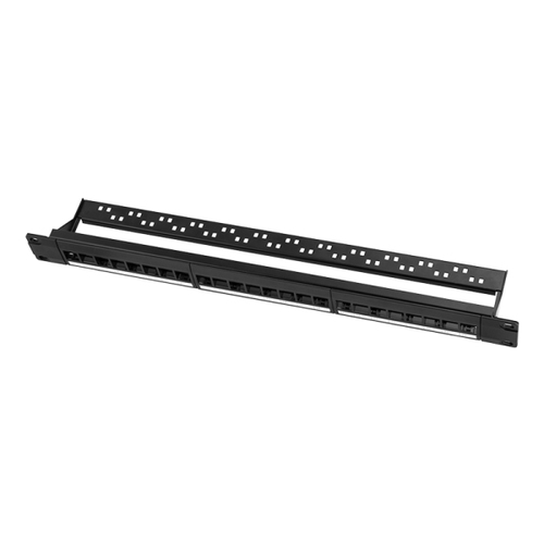 LogiLink Keystone Patchpanel 19", 24 Module, leer, zwart. 1HE, afbeelding 3