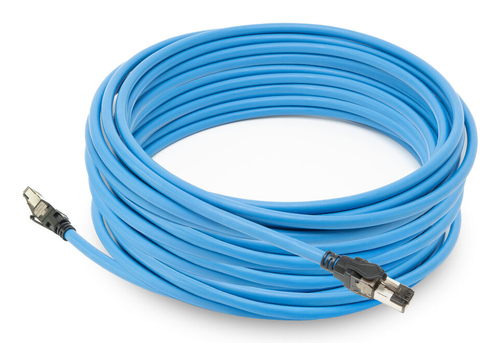 ACT Blauw 50 meter S/FTP CAT6A B2ca PoE++ 100W solid prefab installatiekabel. RJ45 male ? male, afbeelding 2