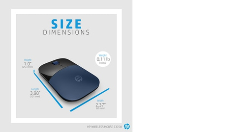 HP Z3700 mouse RF Wireless Optical 1200 Dpi Ambidextrous - image 5