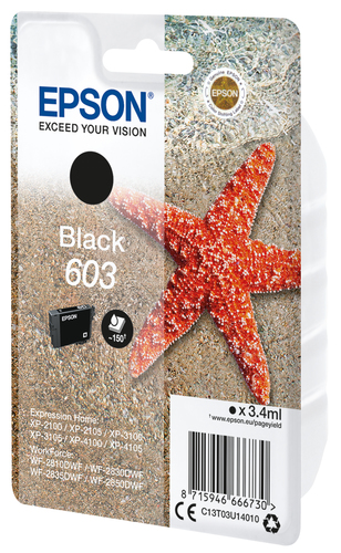 Epson 603 Ink Cartridge Starfish Black C13T03U14010 - image 2