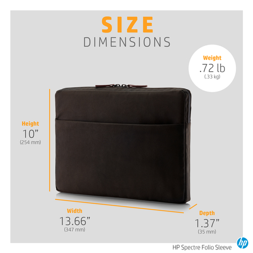 HP 5DC30AA 33 cm (13") Sleeve case Brown – image 7
