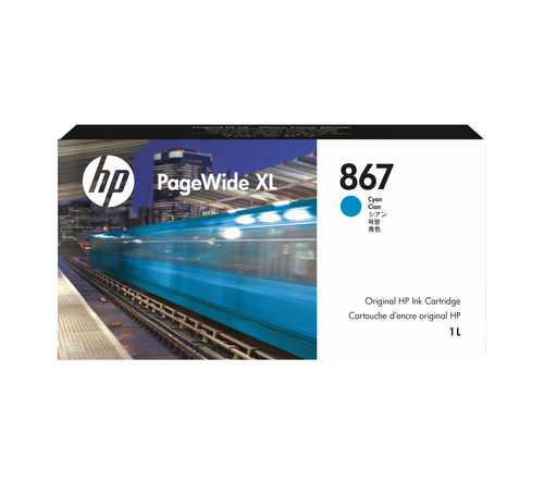 HP 867 1-liter Cyan PageWide XL Ink Cartridge – image 1