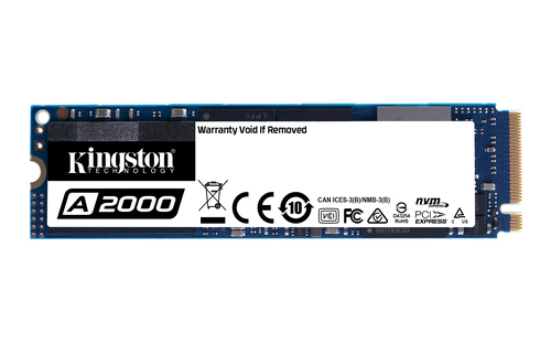 Kingston A2000 - SSD - cifrado - 1 TB - interno - M2 2280 - PCIe 30 x4 NVMe - AES de 256 bits - para Intel Next Unit of Computing 12 Enthusiast Mini PC - NUC12SNKi72VA - SA2000M8/1000G