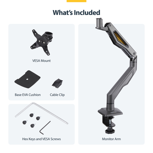Startech Desk Mount Monitor Arm, Up To 32 Display, C-Clamp, TAA – billede 8