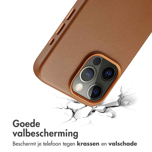 Accezz MagSafe Leather Backcover iPhone 15 Pro Max - Sienna Brown, afbeelding 7
