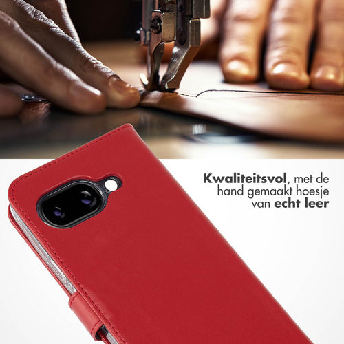 Selencia Echt Lederen Bookcase Google Pixel 9A - Rood, afbeelding 2