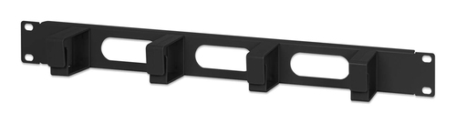 19IN CABLE MANAGEMENT PANEL 1U-4 SHORT PLASTIC RINGS BLACK        