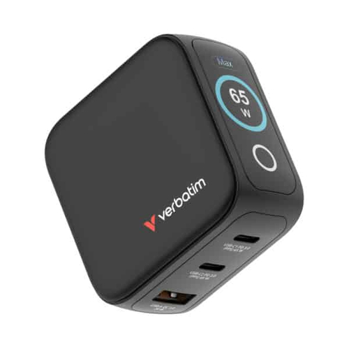 Verbatim 65W Mini GaN Charger with Display