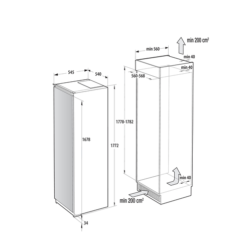 Gorenje FNCI517E41WF Горизонтальная морозильная камера Встроенный 235 L Белый