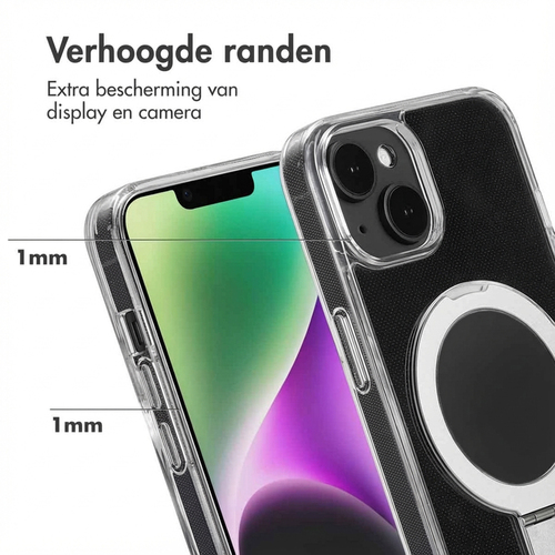 Accezz Ring Stand Backcover met MagSafe iPhone 14 - Transparant, afbeelding 5
