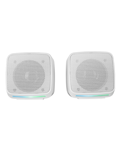 Altavoces 2.0 Msprow White 10W USB + Jack Control DE Volumen RGB