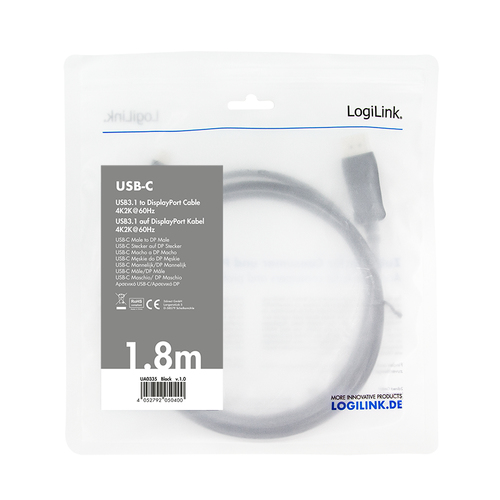 LogiLink UA0335 - USB type-C naar DisplayPort, afbeelding 2