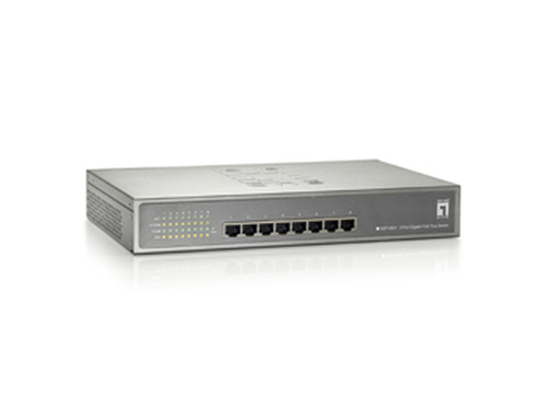 LevelOne 8-Port Gigabit PoE-Plus Switch, 123.2W