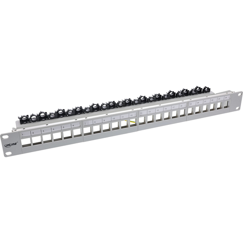Product image: InLine Patch panel 24-way, Keystone empty panel Patch panel, 19", 1U grey