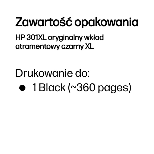 HP Inc. Tusz nr 301 Czarny XL CH563EE
