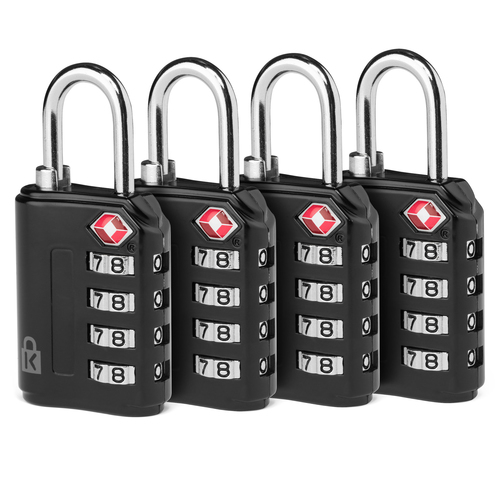 Kensington TSA Accepted 4-Dial - Cerradura de seguridad paquete de 4 - K66101NA