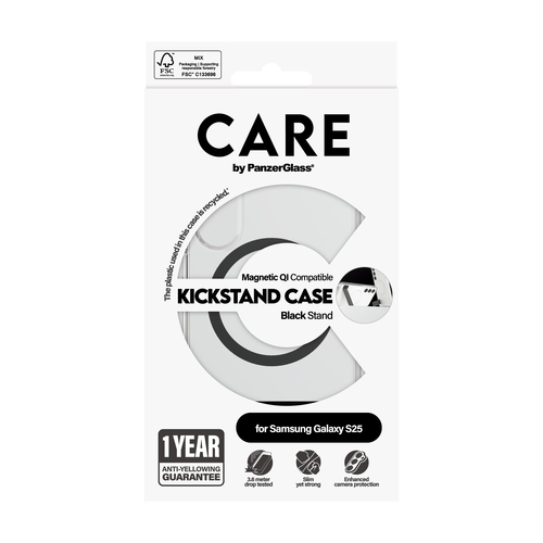 PanzerGlass CARE™ by PanzerGlass® Kickstand Case Transparent w. Qi Samsung Galaxy S25 – image 3